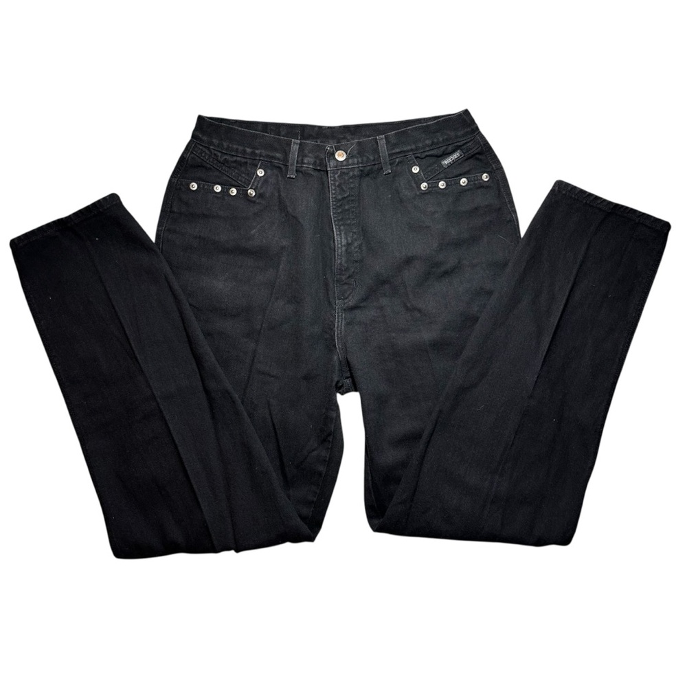 Vintage Rockies High Waisted Black Denim Jeans, Rivet & Bareback Size 19/20